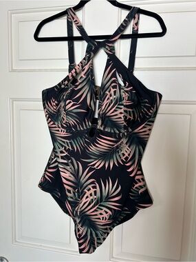 City Chic Cancun Tropical Leaf Swimsuit